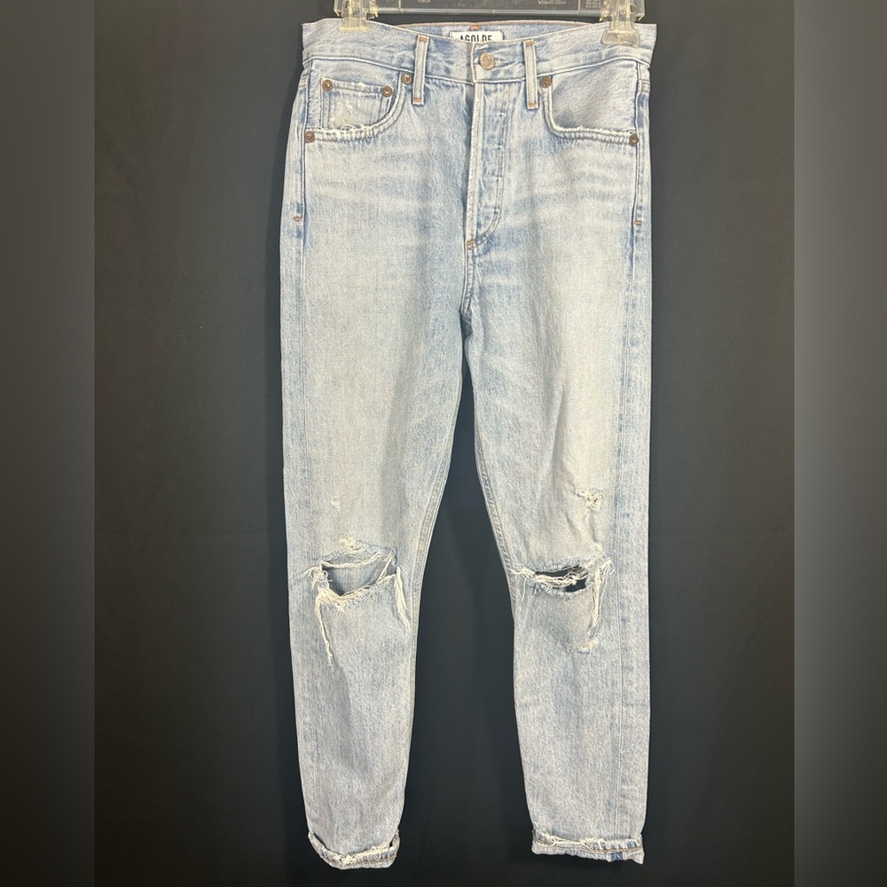 Agolde Jaime High Rise Classic Button Fly Crop Jeans Tag Sz 26 Actual 24X27
